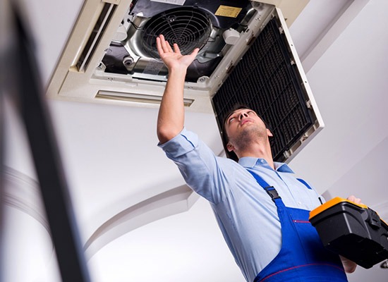 Robert Bair HVAC Technician Working