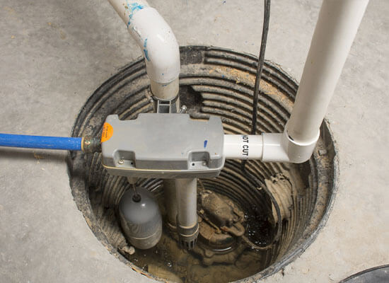 Basement Sump Pit with a Sump Pump System